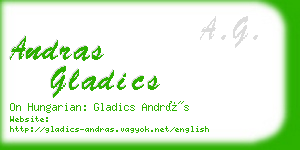 andras gladics business card